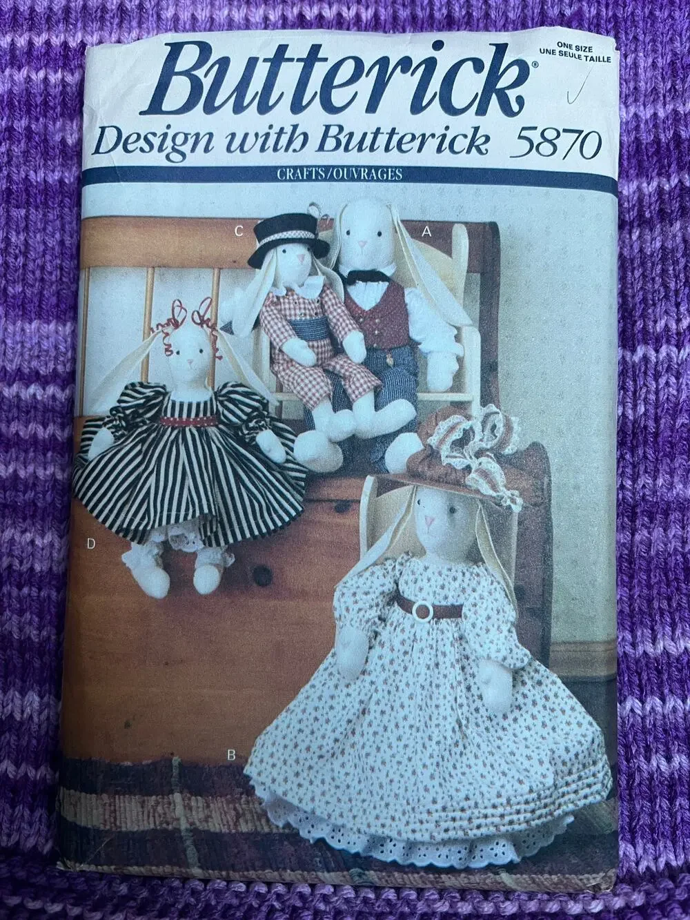 Butterick pattern 5870 family country bunny with clothes
